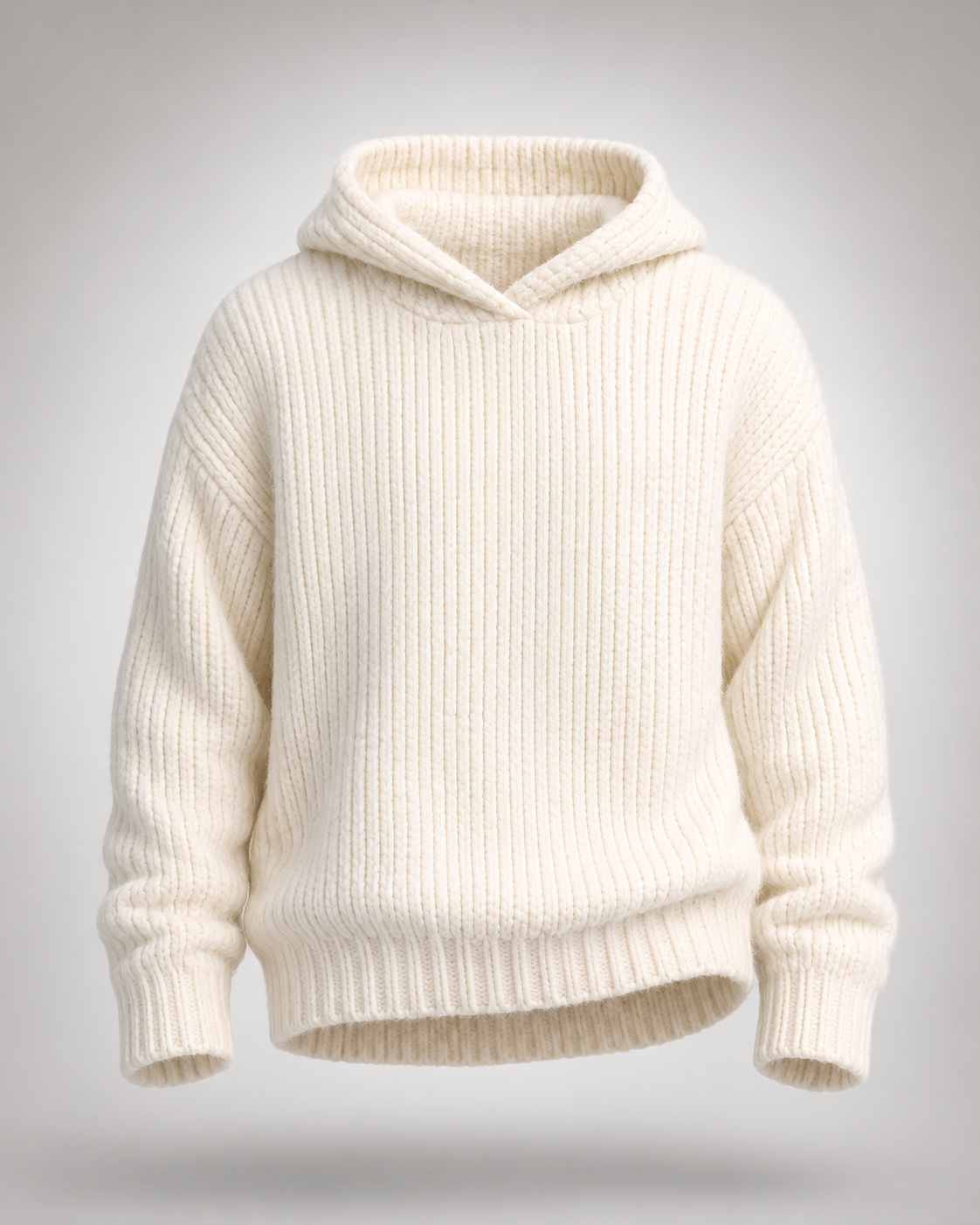 House of Nova Igloo Sweater in cream ribbed knit
